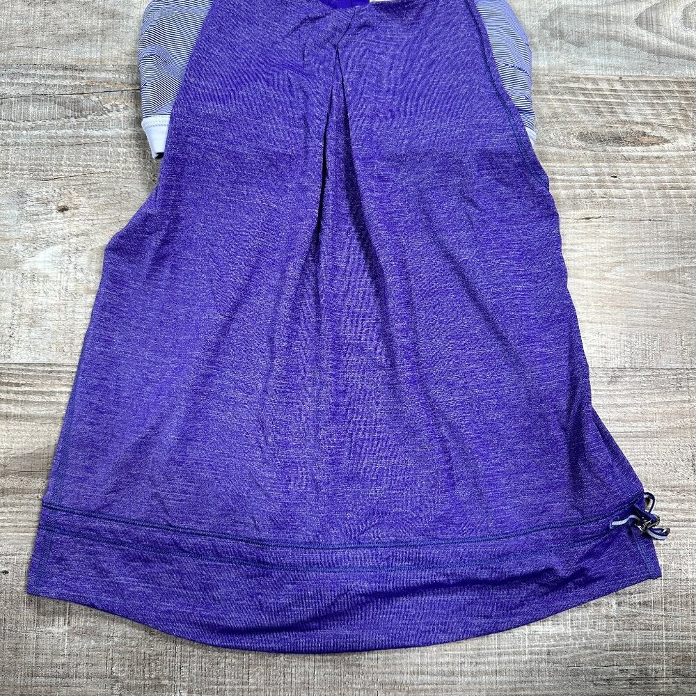 Lululemon Purple Rest Less Heathered Bruised Berry Wee Stripe cinched tank 4 - Picture 5 of 11